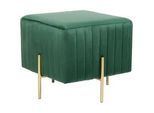 Beliani Hocker Dayton 48/48/41 cm , Grün , Textil , Quadratisch , 48x41x48 cm , Wohnzimmer, Hocker, Sitzhocker