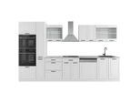 Vicco Küchenzeile R-Line Weiß Landhaus/Weiß 350 cm mit Hochschrank, ohne Ap , Creme, Weiß , Holzwerkstoff , Küchenblock,Rechteckig , 350x81.6x46 cm , Küchen, Küchenzeilen & Küchenblöcke, Küchenzeilen ohne Geräte