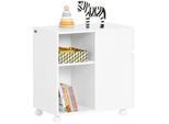 SoBuy Rollcontainer Weiß , Holzwerkstoff , 58x59x35 cm , Arbeitszimmer, Container