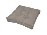 Beautissu Loungekissen Flair Outdoor Sitz 60/60/10cm Hellgrau , Textil , 60x10x60 cm , Outdoor-Kissen, Outdoor-Sitzkissen