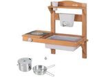 Roba Spiel- UND Matschküche zum Hängen teak , Teakfarben , Holz , Rechteckig , 65x65x36 cm , unisex , FSC 100% , Outdoor Spielzeug, Gartenspielzeug