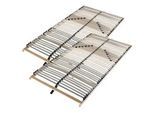 Sleepneo Lattenrost Lux Fix SET - 160x200 cm (2x 80x200 cm), mit Härteregulierung, 7 Zonen, 42 Latten, Buchenholz , Buchefarben , Holz , 160x200 cm , Hergestellt in Deutschland, Blauer Engel, TÜV Süd , bewegliche Leistenlagerung, Federleisten mit Triokappen, Mittelgurt, verstellbar, individuelle Liegehärteeinstellung , Schlafzimmer, Lattenroste