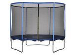 Homcom Trampolin mit Sicherheitsnetz, Stahl, Blau+Schwarz, bis 113,6 kg , Multicolor , Kunststoff , 248x248x305 cm , Outdoor Spielzeug, Gartenspielzeug