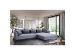 Livetastic Ecksofa , Grau , Textil , Füllung: Schaumstoffflocken,Schaumstoffflocken,Schaumstoffflocken , Ottomane rechts, L-Form , 321x187 cm , Made in Eu , Rücken echt , Wohnzimmer, Sofas & Couches, Wohnlandschaften, Ecksofas
