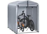 SoBuy Fahrradgarage für 1-2 Fahrräder, 120x163x176cm, Silber-Eisen , Hellgrau , Metall , 120x163x176 cm , Aufbewahrung & Schutzhüllen, Geräteschuppen
