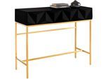 Leonique Sideboard »Minfi, TOPSELLER!, OTTOs Choice«, in 3D-Optik, Konsolentisch mit goldfarbenem Metallgestell