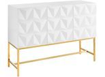 Leonique Sideboard »Rovuma, TOPSELLER!, OTTOs Choice«, (Kommode, FSC-zertifizierter Holzwerkstoff, lackiert), in 3D-Optik und goldfarbenem Metallgestell