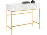 Leonique Sideboard »Minfi, TOPSELLER!, OTTOs Choice«, in 3D-Optik, Konsolentisch mit goldfarbenem Metallgestell