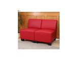 Modular 2-Sitzer Sofa Couch Moncalieri, Kunstleder ~ rot, ohne Armlehnen