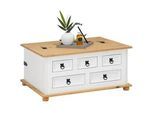 Idimex Truhentisch Tequila , Weiß, Braun , Holz , Kiefer , Vintage , 92x44x72 cm , FSC Mix , Wohnzimmer, Wohnzimmertische, Couchtische