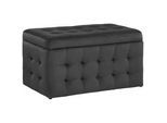 Beliani Truhenbank Michigan 42/72/40 cm , Schwarz , Textil , Rechteckig , 72x40x42 cm , Esszimmer, Bänke, Sitzbänke