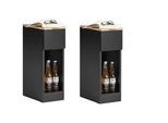 SoBuy Nachttisch Schwarz , Holzwerkstoff , 20x60x35 cm , Schlafzimmer, Nachttische
