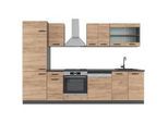 Vicco Küchenzeile R-Line Goldkraft Eiche/Anthrazit 300 cm ohne Ap , Eiche Wotan, Anthrazit , Holzwerkstoff , Küchenblock,Rechteckig , 300x81.6x46 cm , Küchen, Küchenzeilen & Küchenblöcke, Küchenzeilen ohne Geräte