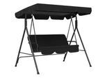 Outsunny Hollywoodschaukel, 3-Sitzer, Stahl, Schwarz, 172 x 110 x 153 cm , Metall , 110x153x172 cm , Gartenmöbel, Hollywoodschaukeln