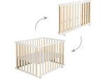 Roba Laufgitter Klappbar zweifarbig , Naturfarben , Holzwerkstoff , Rechteckig , 74x72.5x100 cm , Babymöbel, Laufstall Baby
