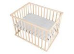 Roba Laufgitter 100x75, roba Style grau , Naturfarben , Holzwerkstoff , Rechteckig , 73x72x98.5 cm , Babymöbel, Laufstall Baby
