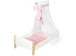 Roba Puppenstandbett Scarlett , Weiß , Holzwerkstoff , Herz/Romantik , 30x60x52 cm , Spielzeug, Kinderspielzeug, Puppen & Puppenzubehör, Puppenzubehör
