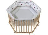 Roba Laufgitter 6-eckig, Adam & Eule , Naturfarben , Holzwerkstoff , Tiere , Sechseckig , 118.5x72.5x103.5 cm , Babymöbel, Laufstall Baby