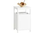 SoBuy Nachttisch Weiß , Holzwerkstoff , 35x61x40 cm , Schlafzimmer, Nachttische