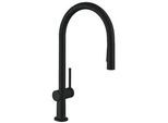 Spültischmischer Hansgrohe 210 Talis M54 herausziehbare Geschirrbrause, Ausladung 223 mm, schwarz matt - 72800670