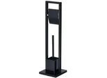 Idimex Toilettengarnitur Toma , Schwarz , Metall , Mode , 18x75x18 cm , Badezimmer, WC Ausstattung, Toilettenpapierhalter