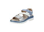 Riemchensandale ARA "Ara Sandalen Leder", Damen, Gr. 39, blau, Leder, Schuhe Riemchensandale