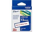 Brother Schriftbandkassette TZe-232, 12 mm breit, weiss/rot