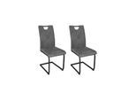byLIVING Esszimmerstuhl BANFF, 2er Set, Webstoffbezug anthrazit, Gestell schwarz