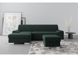 Ecksofa DOMO COLLECTION "Anzio L-Form, whlw. Bettfunktion, Federkern, hochwertig, Breite 271 cm", grün, B:271cm H:85cm T:160cm, Sofas, Ecksofa, Mit Bettfunktion, Recamiere links, Samtoptik, grün