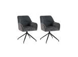 byLIVING Esszimmerstuhl JACKY, 2-er Set, Bouclébezug anthrazit, Gestell schwarz