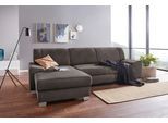DOMO collection Ecksofa "Anzio L-Form, whlw. Bettfunktion, Federkern, hochwertig, Breite 271 cm" Mit Bettfunktion, Recamiere links, Luxus-Microfaser, anthrazit