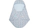 Einschlagdecke STERNTALER "Dino Rexi", blau (graublau), B:75cm L:90cm, Baumwolle, Polyester, Wohndecken