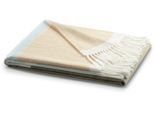 Plaid BIEDERLACK "Blockstripe", grün (olive, natur), B:130cm L:170cm, Baumwolle, Polyacryl, Wohndecken, mit sanften Pastelltönen, Kuscheldecke
