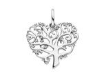Kettenanhänger JOBO "Herzförmiger Lebensbaum", silber (silber 925), Schmuckanhänger, Damen, Silber 925 (Sterlingsilber), Kettenanhänger, 925 Silber 15 mm