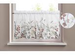 Scheibengardine HOME AFFAIRE "Friesach" Gr. 3, bunt (multi), B:90cm H:45cm, Polyester, Gardinen, mit Blumenmuster