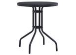 vidaXL Gartentisch Schwarz 60 cm Stahl und Glas