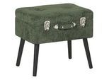 Beliani Hocker Mallard 36/52/46 cm , Grün , Textil , Rechteckig , 52x46x36 cm , Wohnzimmer, Hocker, Sitzhocker