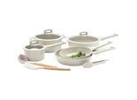 Homeware Profession. Kochtopfset , Klar, Beige , Holz, Metall, Kunststoff, Glas , 8-teilig , Buche , vollmassiv , 24 cm,16 cm , 4,1 l,1.5 l , Lfgb , mit Silikonring , Kochgeschirr, Töpfe, Topfsets
