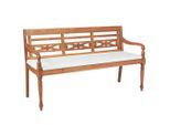 vidaXL Batavia Gartenbank mit Polstern 150 cm Teak
