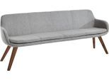 Essbank MUSTERRING "Tavia", silber (silber, wild, nussbaum), B:200cm H:87cm T:66cm, 100% PES, Sitzbänke, Essbank, Stativgestell Wildnussbaum massiv geölt, Breite 180, 200 oder 220 cm