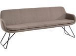 Essbank MUSTERRING "Tavia", grau (taupe, schwarz), B:220cm H:87cm T:66cm, 100% PES, Sitzbänke, Essbank, Schlittengestell in drei Ausführungen, Breite 180, 200 oder 220 cm