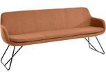 Essbank MUSTERRING "Tavia", orange (orange, schwarz), B:180cm H:87cm T:66cm, 100% PES, Sitzbänke, Essbank, Schlittengestell in drei Ausführungen, Breite 180, 200 oder 220 cm