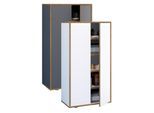 VCM Holz-Schuhschrank Maße: B. 60 x H. 110 x T. 33 cm Allzweckschrank 5 Fächer 2 Drehtüren - Salia Breite 60 cm