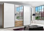 Schwebetürenschrank WIMEX "Magic by fresh to go", braun (plankeneichefarben, außentüren weißglas), B:300cm H:216cm T:65cm, Schränke, Schwebetürenschrank