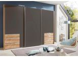 Schwebetürenschrank WIMEX "Level by fresh to go", grau (plankeneichefarben, graphit), B:300cm H:216cm T:65cm, Schränke, Schwebetürenschrank
