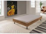 Bett WIMEX "Easy, große Auswahl an Größen und Farben, auch in Komforthöhe", braun (plankeneichefarben, alufarben), H:38cm L:210cm, Betten, ohne Kopfteil, ideal unter Dachschrägen oder Fenster