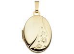 Medallionanhänger JOBO "Anhänger Medaillon oval", gelb (gelbgold 585), Schmuckanhänger, Damen, Gelbgold 585, 585 Gold