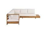 Beliani Lounge-Set 5-Sitzer hellbraun linksseitig Marettimo , Hellbraun , Holz , L-Form , Loungemöbel, Loungemöbel-Sets