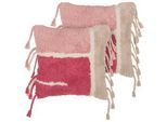 Dekokissen 2er Set BISTORTA Baumwolle 45 x 45 cm Rosa Geometrisches Muster