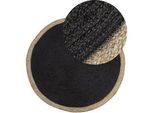 Teppich MENEMEN ø 120 cm Jute Schwarz
